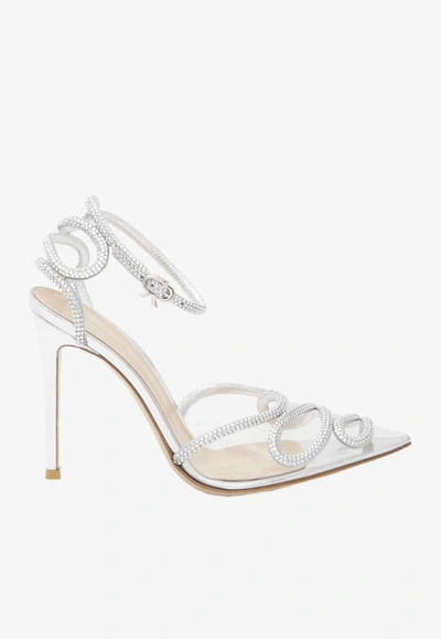 Gianvito Rossi Atlantis 105 Crystal-embellished Pumps In Metallic