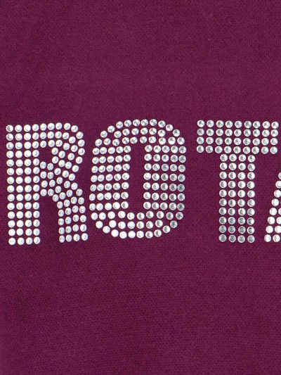 Rotate Birger Christensen Logo Cropped Sweatshirt In Burgundy