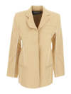 Jacquemus Beige Le Chouchou 'la Veste Caraco' Blazer In Beige