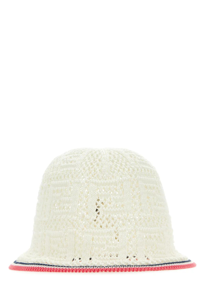 Fendi White Crochet Bucket Hat