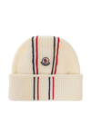 MONCLER BEANIE WITH LOGO PATCH