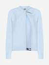 Fendi Light Blue Cashmere And Wool Cardigan In Prisca Azzurro