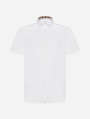 Burberry Stretch-cotton Ekd-embroidered Slim Shirt In White