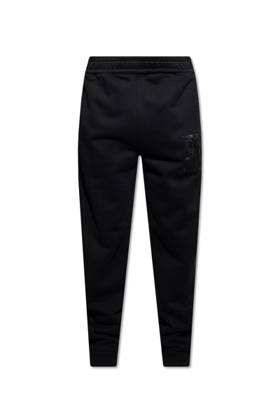 Burberry Ekd-embroidery Cotton Track Pants In Black
