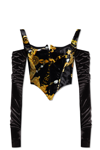 VERSACE JEANS COUTURE PRINTED VELVET TOP