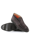 Santoni Desert Boot In Soft Suede With Comfortable Slip-on Fit And Soula In Light Natural Rubber Caoutchouc In Grey