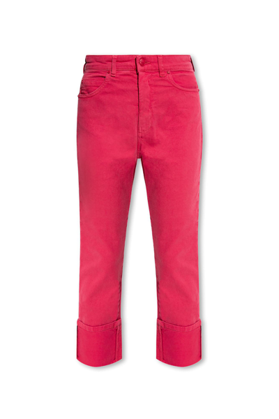 Max Mara Womens Raspberry Decano Folded-cuff Straight-leg High-rise Stretch-denim Jeans