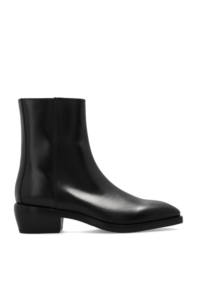 Ferragamo Squared Toe Ankle Boot In Nero