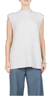 St Agni Deconstructed Rib Knit Tunic In Soft Grey