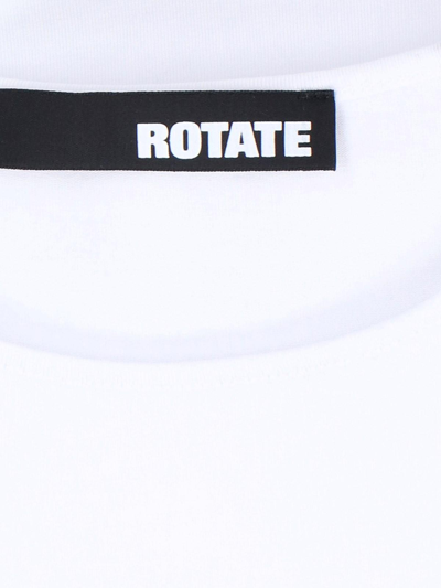 Rotate Birger Christensen Logo Crop T-shirt In Bright White