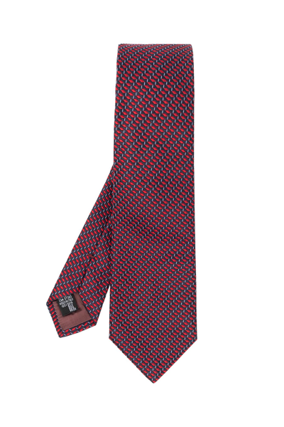 Emporio Armani Men's Foulard Jacquard Silk Tie In Solid Dark