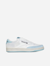Reebok Two-tone Leather And Suede Club C Sneakers In Azzurro