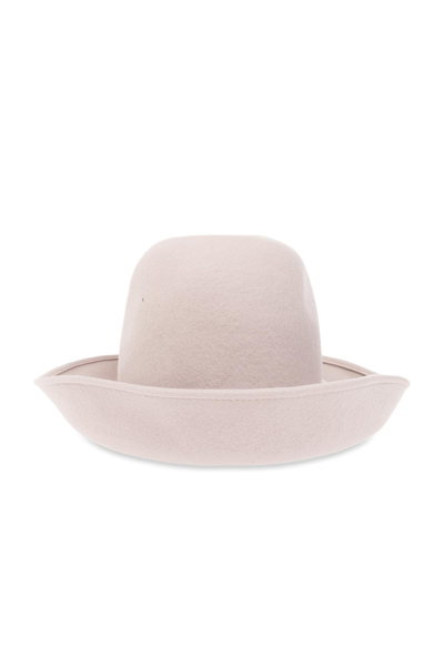 Emporio Armani Wool Bowler Hat In Beige