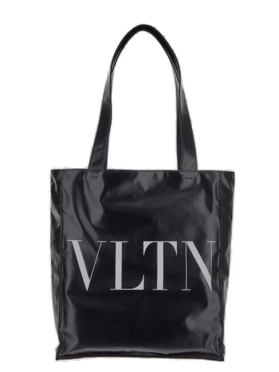 Valentino Garavani Logo Printed Bag In Black
