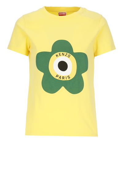 Kenzo Target-print Cotton T-shirt In Citron