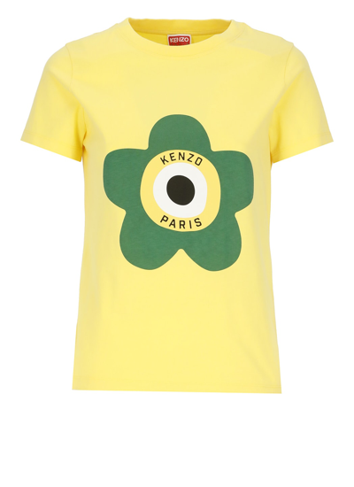 Kenzo Target-print Cotton T-shirt In Yellow