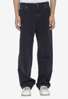 Dolce & Gabbana Wide Leg Cargo Jeans Strap In Gray
