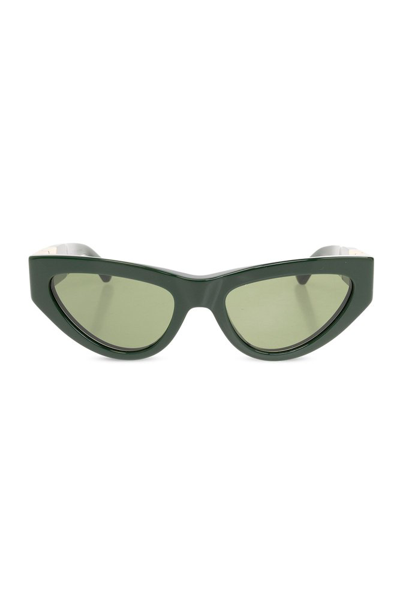 Bottega Veneta Eyewear Triangle Frame Sunglasses In Green