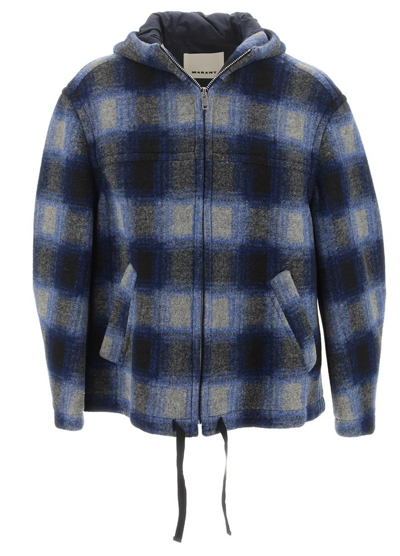Isabel Marant Checked Zipped Jacket In Blue