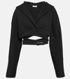 ALAÏA ALAÏA CROPPED COTTON JERSEY HOODIE