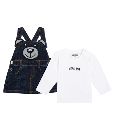 Moschino Baby Set Aus Kleid Und T-shirt In Blue