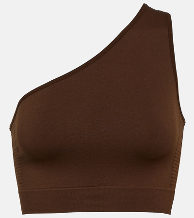 Rick Owens Athena One-shoulder Cropped Top In Brown