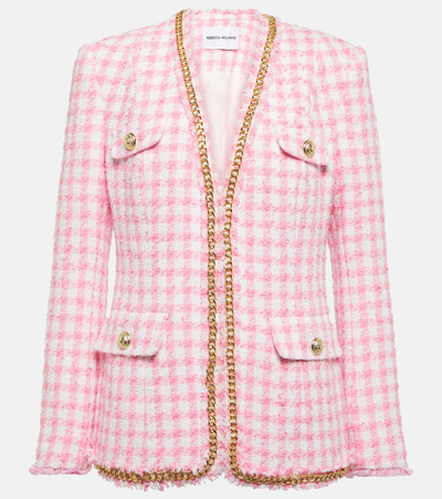 Rebecca Vallance Gabrielle Checked Tweed Jacket In Pink
