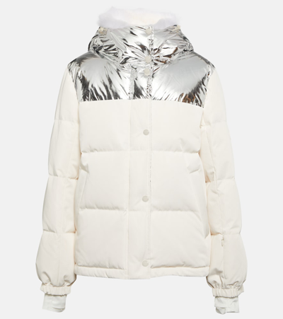 Yves Salomon Shearling-trimmed Down Jacket In Multicoloured