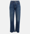 Agolde Pinch Waist Cropped Organic High-rise Flared Jeans In Blue