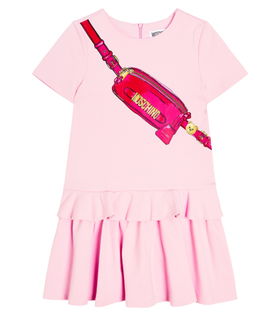 Moschino Kids' Printed Jersey Dress In Pink