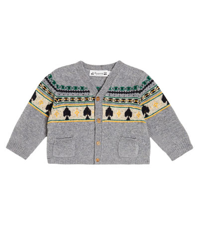 Bonpoint Baby Tahiel Fair Isle Wool Cardigan In Multicoloured