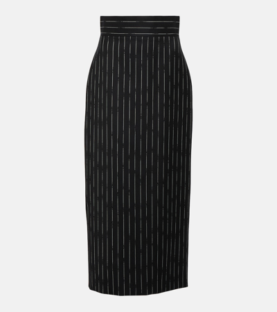 Alexander Mcqueen Broken Pinstripe High-waisted Skirt In Multi