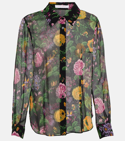 Carolina Herrera Floral Blouse In Black