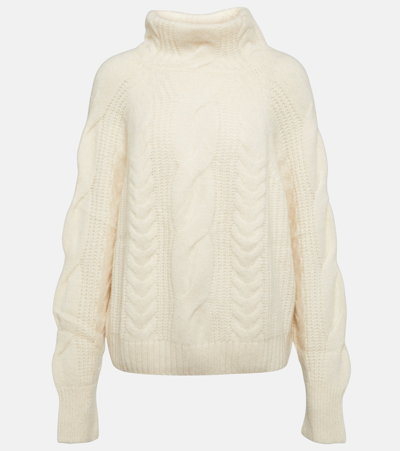 Jardin Des Orangers Cable-knit Cashmere Turtleneck Sweater In White