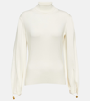 Chloé Wool-blend Turtleneck Sweater In White