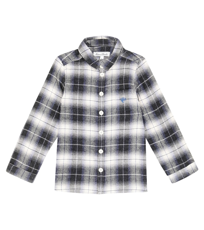 Tartine Et Chocolat Kids' Checked Cotton Shirt In Blue