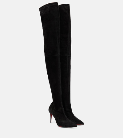 Christian Louboutin Kate Botta 85 Suede Over-the-knee Boots In Black