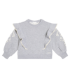 Chloé Girls Grey Floral Embroidered Sweatshirt In Grey