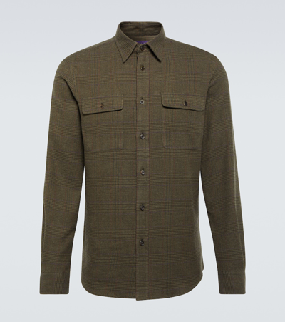 Ralph Lauren Purple Label Checked Cotton Shirt In Green
