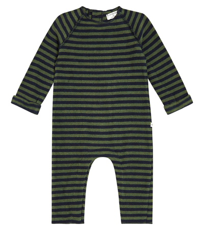 1+ In The Family Baby Striped Fleece Onesie In Blue