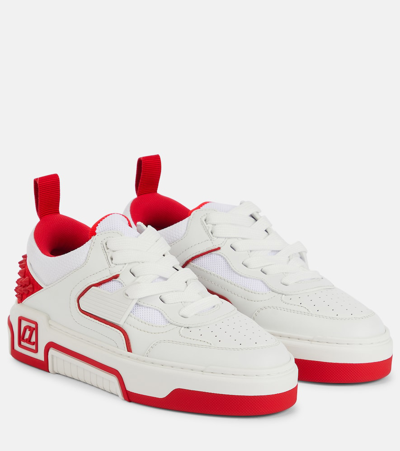 Christian Louboutin Astroloubi Donna Red Sole Leather Low-top Sneakers In White
