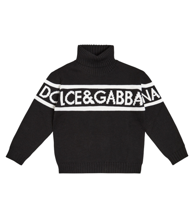 Dolce & Gabbana Teen Boys Black Knitted Wool Sweater