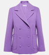 Oscar De La Renta Stretch-wool Jacket In Purple