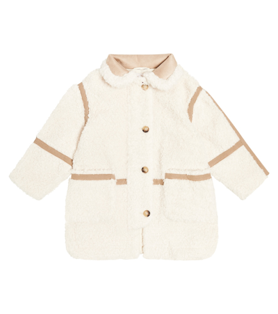 Chloé Kids' Faux-shearling Cotton Coat In Ivory