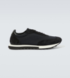 The Row Owen Leather- And Suede-trimmed Nylon Sneakers In Black