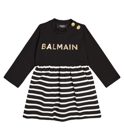 Balmain Baby Logo Dress In Black