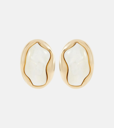 Chloé Sybil Faux Pearl Clip-on Earrings In Gold