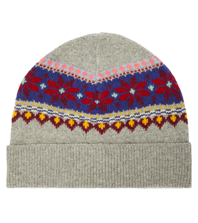 Polo Ralph Lauren Kids' Embroidered Wool-blend Beanie In Grey