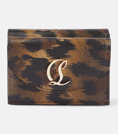 Christian Louboutin Cl Logo Animal-print Leather Wallet In Multicoloured