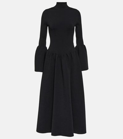 Chloé Wool-blend Midi Dress In Black